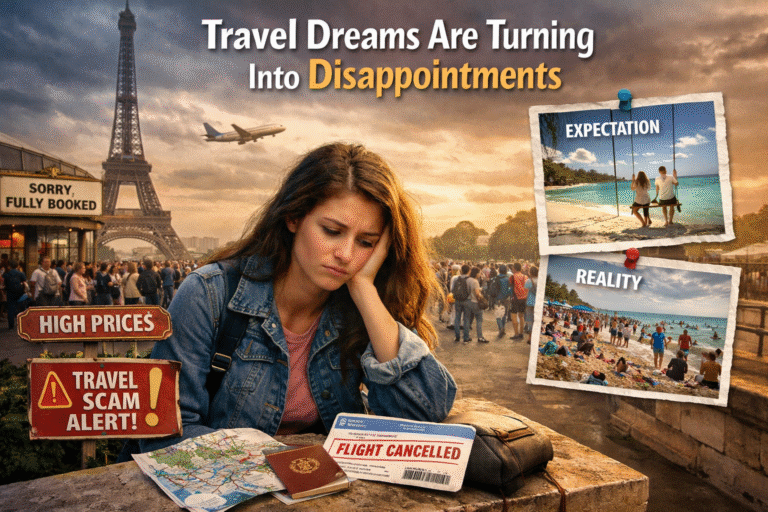 Travel Dreams Turning Into Disappointments caused by overcrowded tourist destinations and rising travel costs
