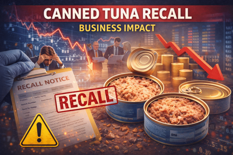 Canned tuna recall affecting food industry business and market performance