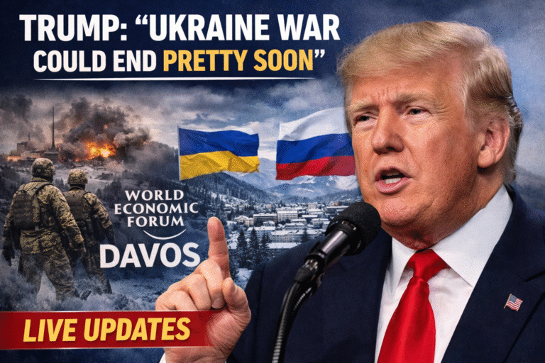 Donald Trump speaking at Davos about ending the Ukraine-Russia war