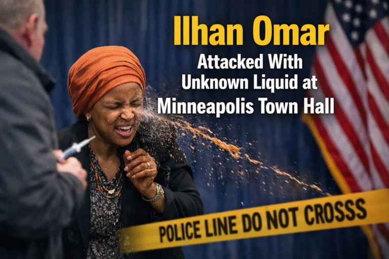 Ilhan Omar attacked with unknown liquid during a public town hall event in Minneapolis Ilhan Omar
