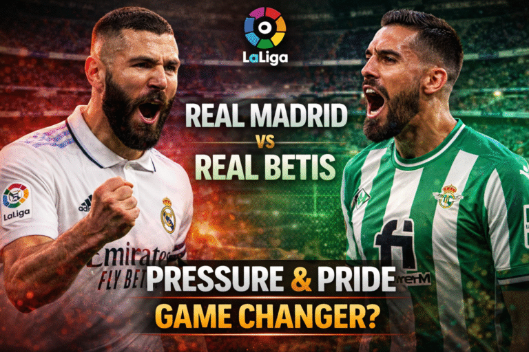 Real Madrid vs Real Betis match action during a crucial La Liga clash at the Santiago Bernabéu with intense midfield and defensive battles