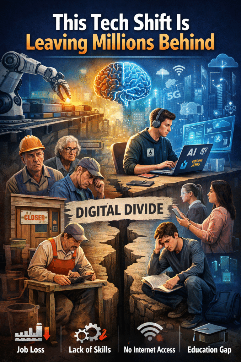This Tech Shift Is Leaving Millions Behind “This tech shift is leaving millions behind as AI and automation replace traditional jobs, highlighting the growing digital divide.”