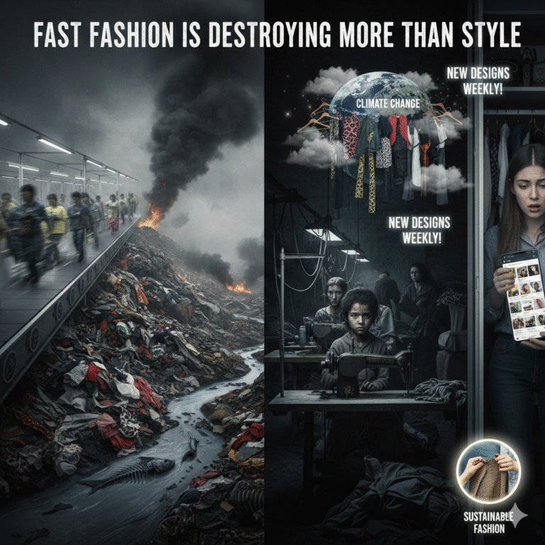 fast fashion destroying environment, workers, and personal style